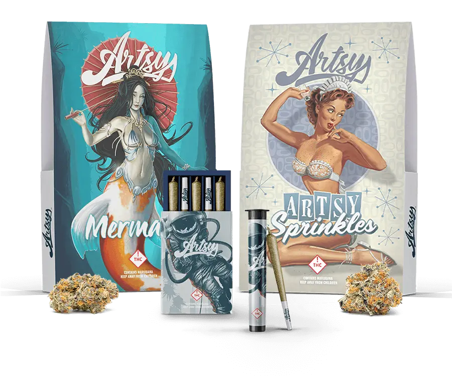 artsy cannabis product lineup