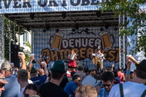 Band playing music at the Oktoberfest, in Denver